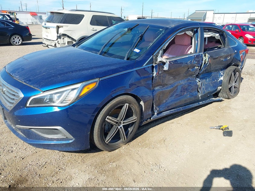 Vin: 5npe24af6gh319233, lot: 46572590, hyundai sonata se 20162