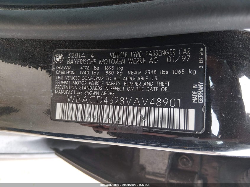 1997 BMW 3ER SEDAN 2.8L I-6 DOHC, VVT, PREMIUM , 190HP
