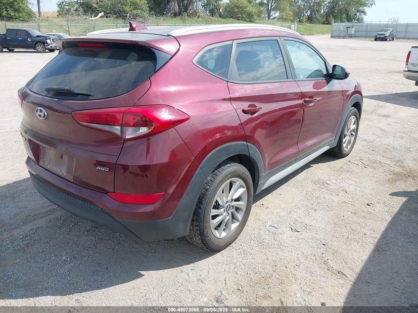 Vin: km8j3ca45ju659096, lot: 46573115, hyundai tucson sel 20184