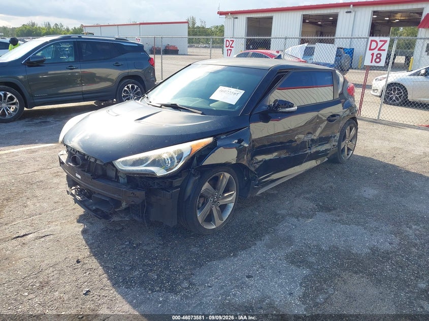 Vin: kmhtc6ae2fu228886, lot: 46573128, hyundai veloster turbo 20152