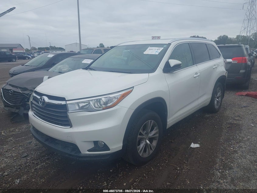 Vin: 5tdjkrfh7fs196783, lot: 46573252, toyota highlander xle v6 20152