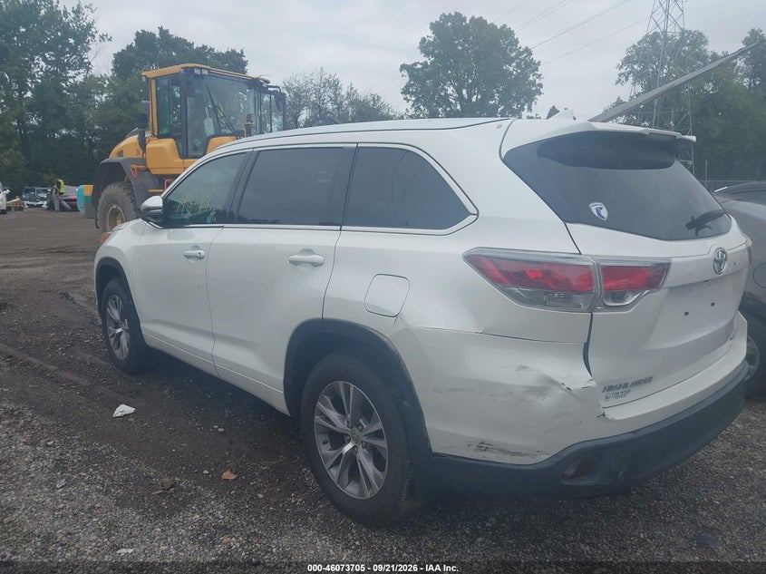 Vin: 5tdjkrfh7fs196783, lot: 46573252, toyota highlander xle v6 20153