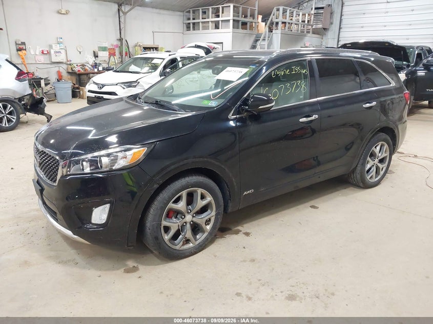 Vin: 5xypkda55gg120410, lot: 46573285, kia sorento 3.3l sx 20162