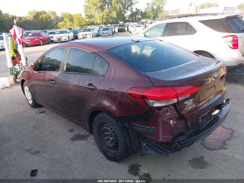 Vin: 3kpfk4a71he107519, lot: 46573376, kia forte lx 20173