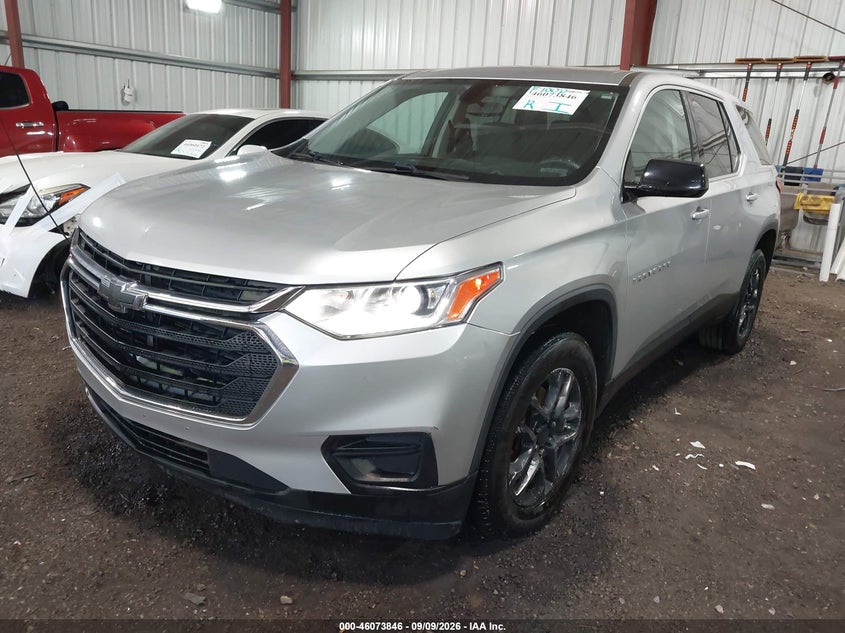 Vin: 1gnerfkw9jj245835, lot: 46573393, chevrolet traverse ls 20182