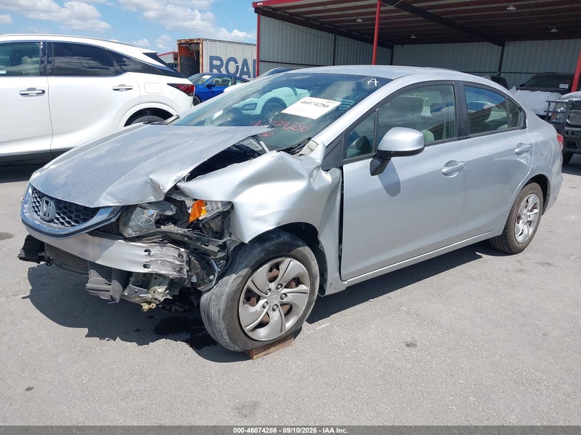 Vin: 2hgfb2f57dh560538, lot: 46573833, honda civic lx 20132