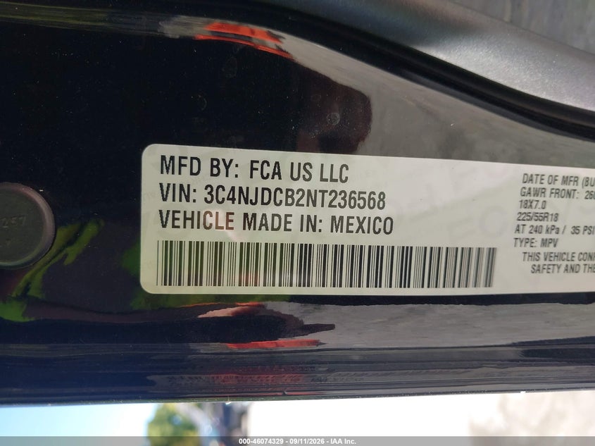 JEEP COMPASS 2022 VIN 3C4NJDCB2NT236568