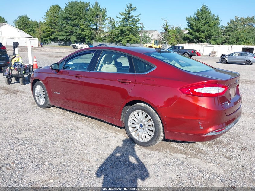 Vin: 3fa6p0lu3er251080, lot: 46574157, ford fusion hybrid se 20143