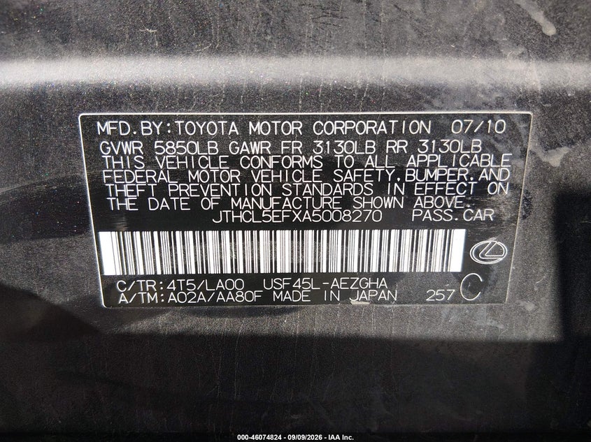 2010 LEXUS LS 460 · Фото 9