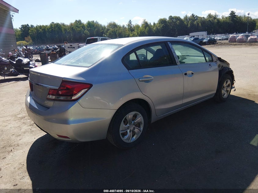 Vin: 19xfb2f52fe066777, lot: 46574442, honda civic lx 20154