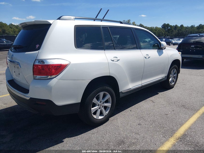 TOYOTA HIGHLANDER 2013 VIN 5TDZK3EH7DS119023