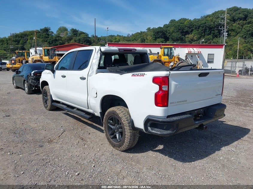Vin: 3gcpycek5ng125579, lot: 46574592, chevrolet silverado 1500 ltd 4wd  short bed custom trail boss 20223