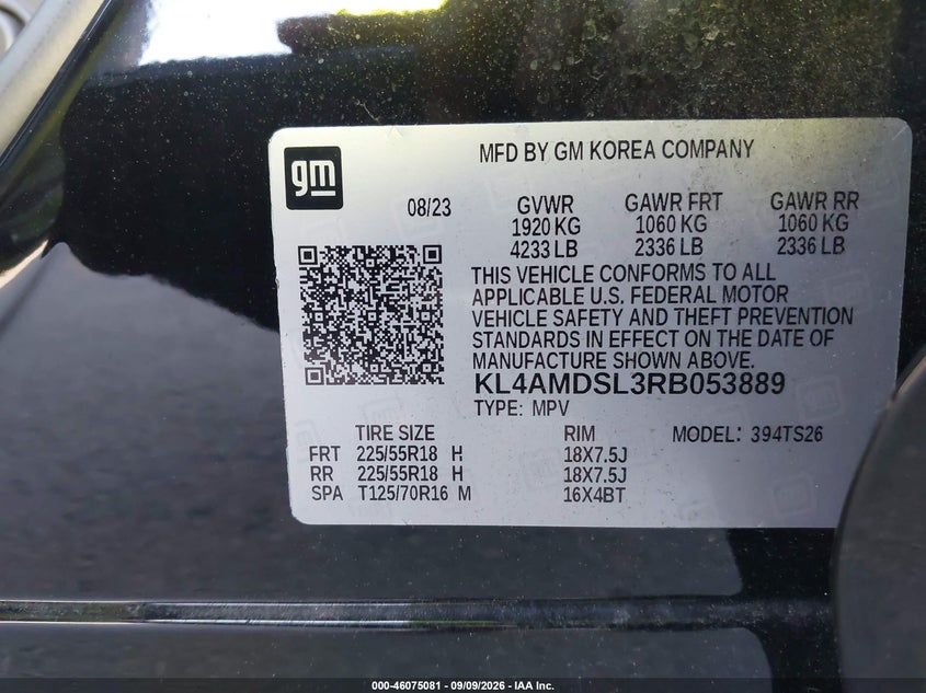 BUICK ENCORE GX 2024 VIN KL4AMDSL3RB053889