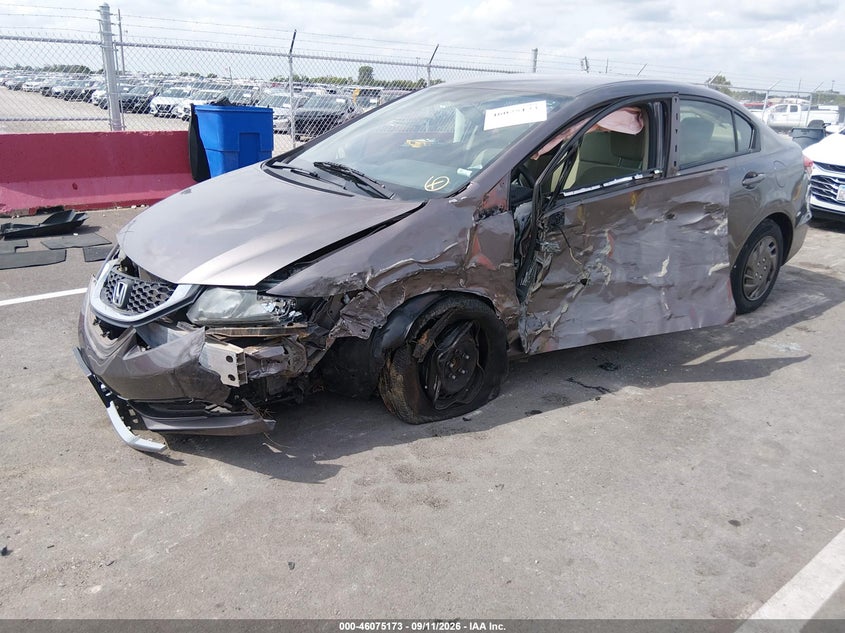 Vin: 19xfb2f5xde030252, lot: 46574720, honda civic lx 20132
