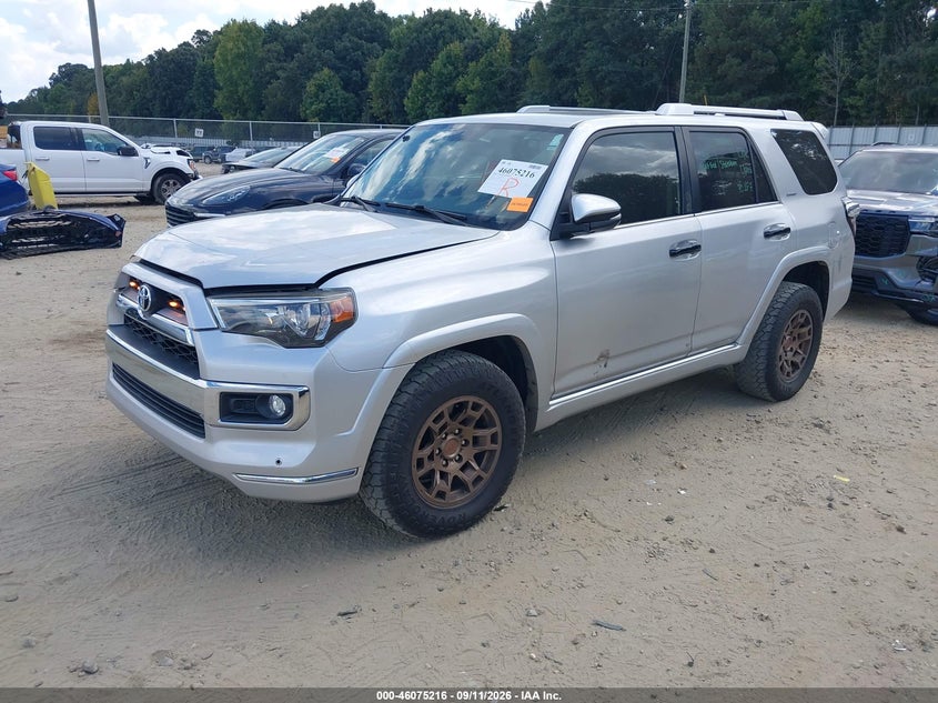 Vin: jtezu5jr9g5120314, lot: 46574763, toyota 4runner limited 20162