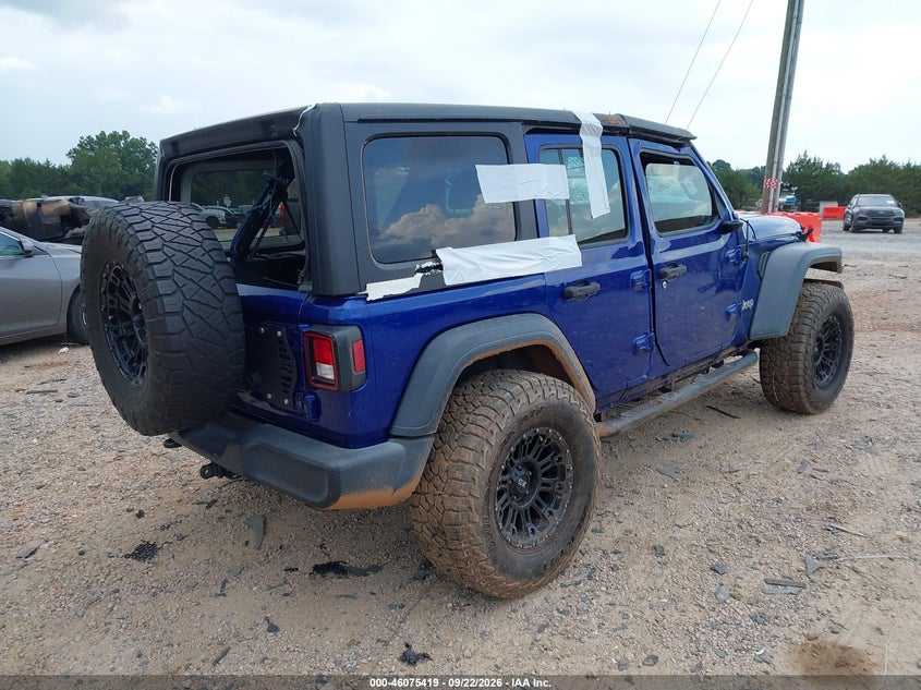 Vin: 1c4hjxdg3jw172229, lot: 46574966, jeep wrangler unlimited sport 4x4 20184