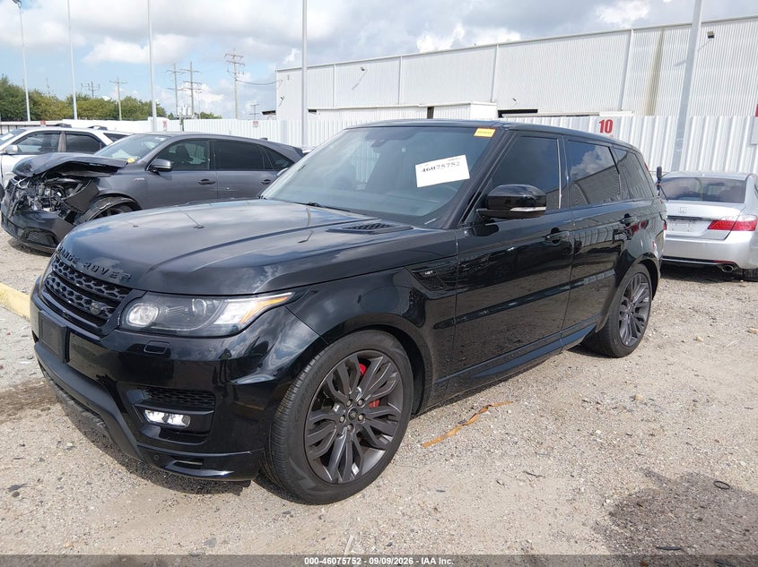 Vin: salws2pf8ga115310, lot: 46575299, land rover range rover sport 3.0l v6 supercharged hse 20162