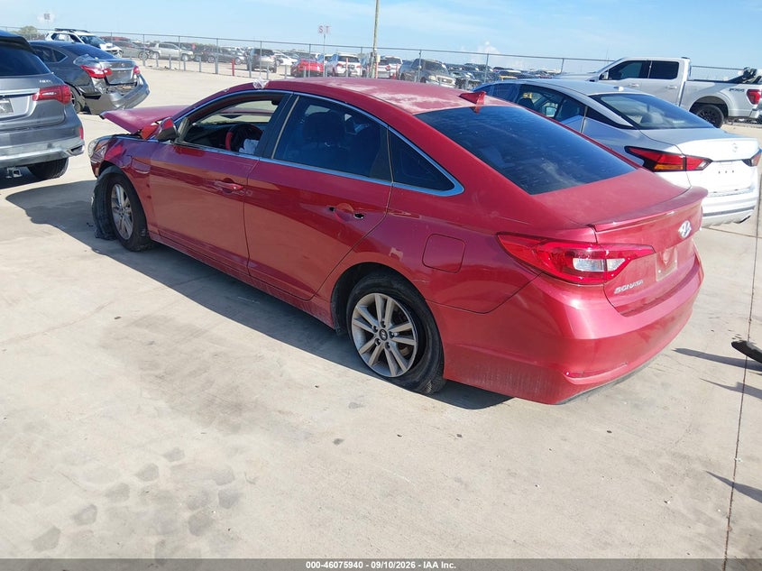 Vin: 5npe24af5hh540999, lot: 46575487, hyundai sonata se 20173