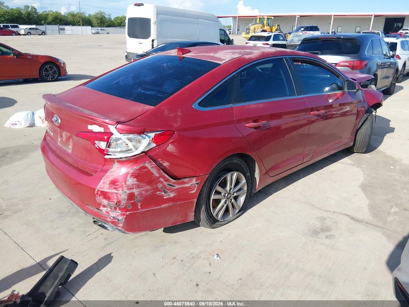 Vin: 5npe24af5hh540999, lot: 46575487, hyundai sonata se 20174