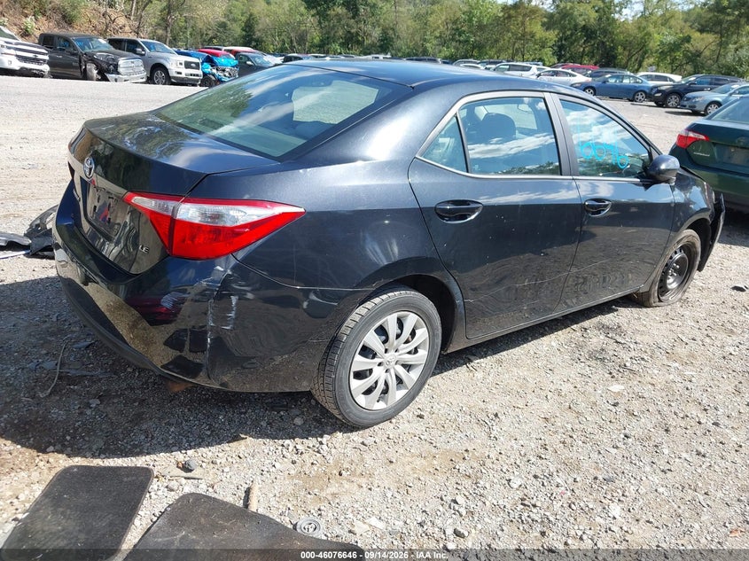 Vin: 5yfburhe4ep137201, lot: 46576193, toyota corolla le 20144