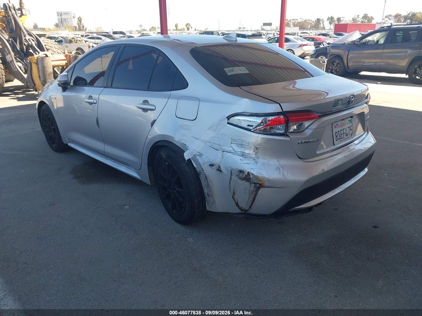 Vin: jtdebrbe4lj017699, lot: 46577385, toyota corolla hybrid le 20203