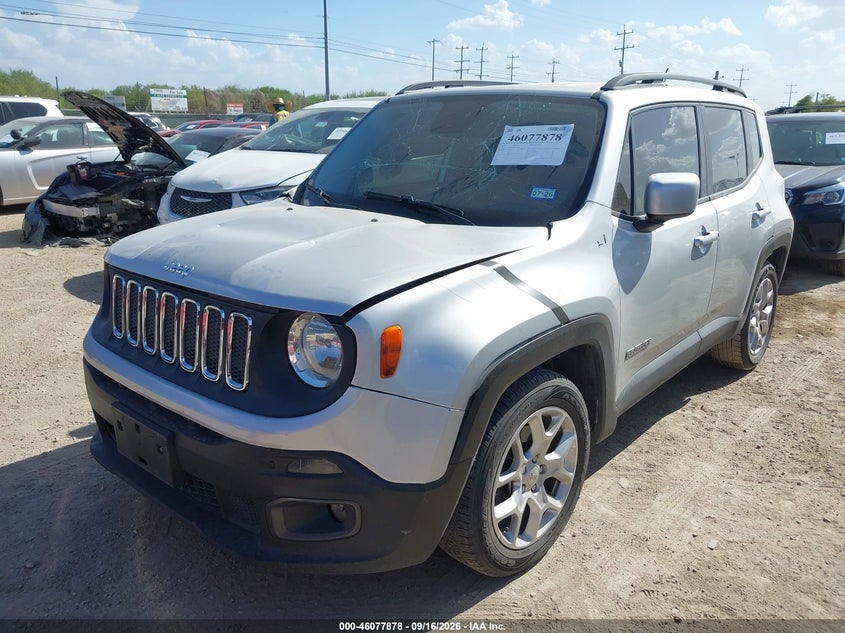 Vin: zaccjabb9hpg25758, lot: 46577425, jeep renegade latitude fwd 20172
