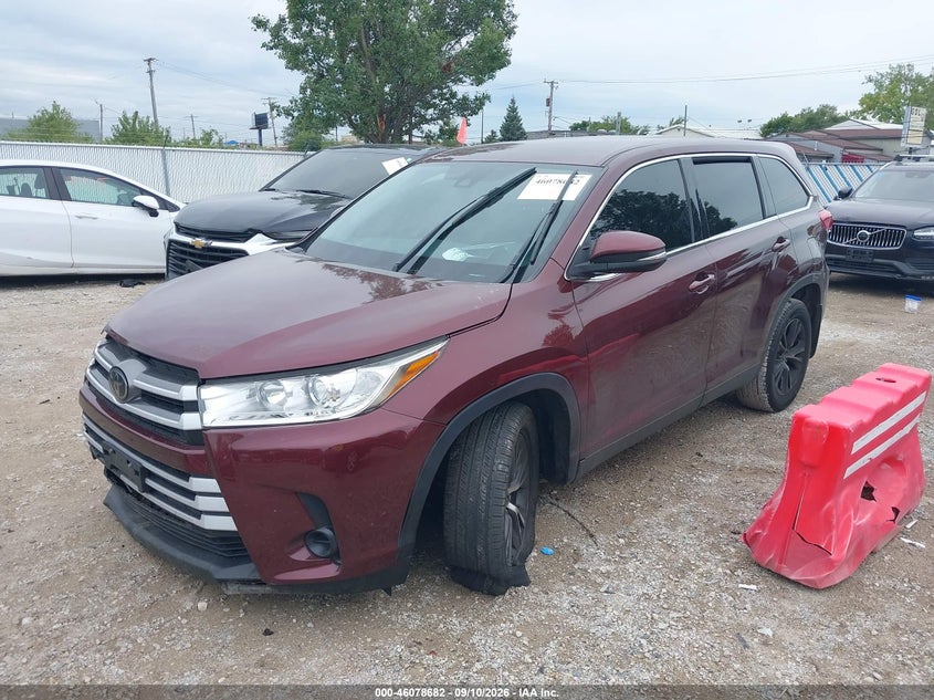 Vin: 5tdbzrfh1ks926102, lot: 46578229, toyota highlander le 20192