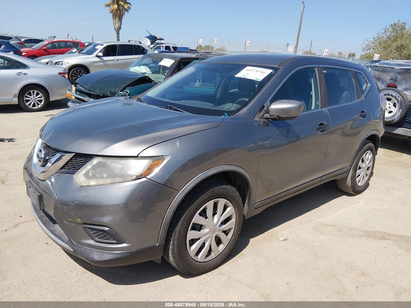 2016 Nissan Rogue, Перед і зад, IAAI, VIN KNMAT2MV6GP687435 — фото 2