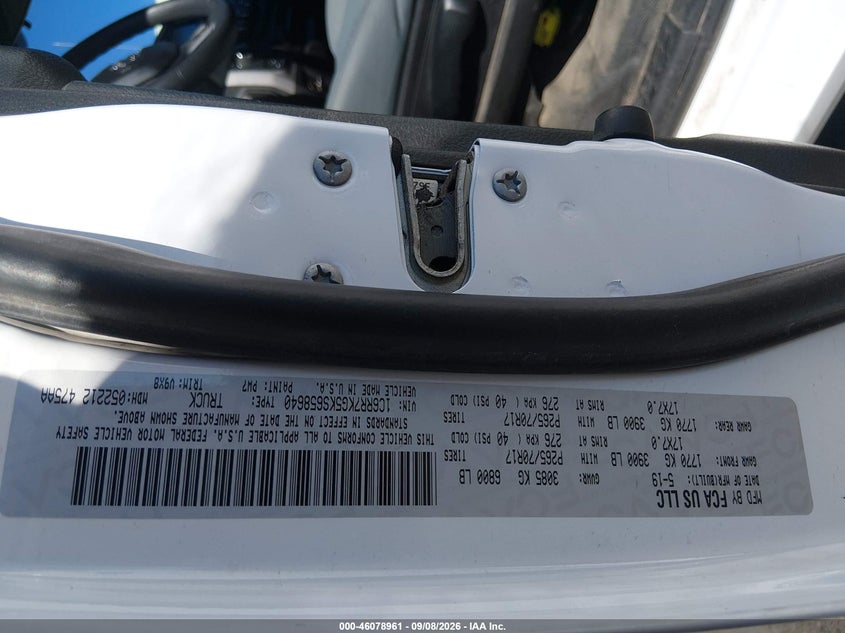 RAM 1500 CLASSIC 2019 VIN 1C6RR7KG5KS658640