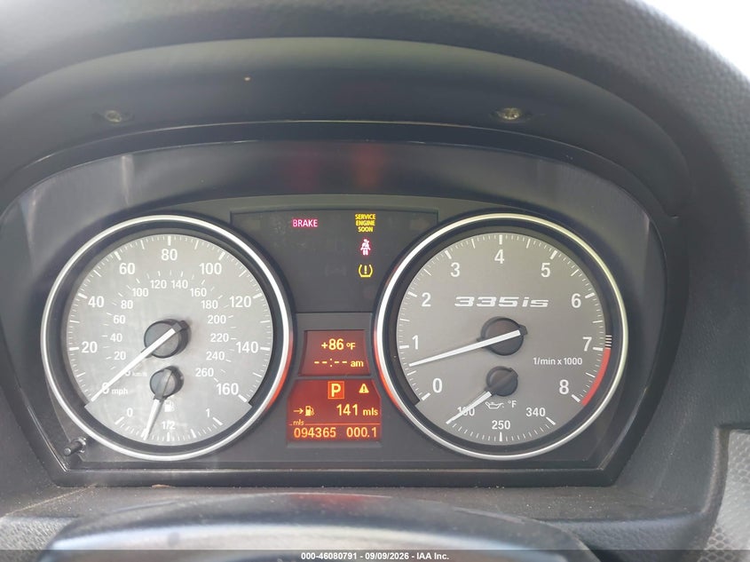 BMW 335IS 2012 VIN WBADX1C57CE570799