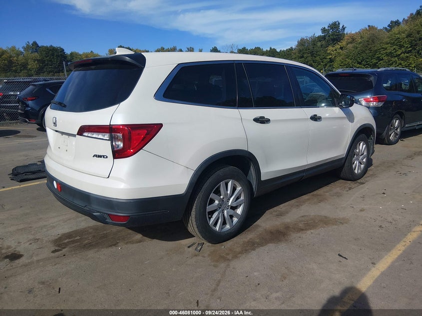 Vin: 5fnyf6h12kb017579, lot: 46580547, honda pilot lx 20194