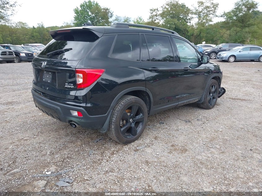 Vin: 5fnyf8h07mb003487, lot: 46580587, honda passport awd elite 20214