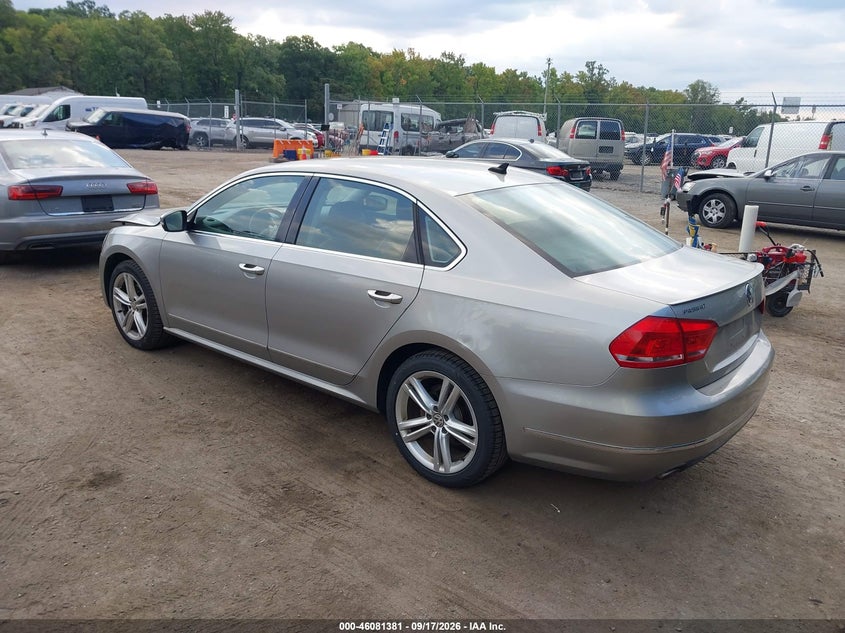 Vin: 1vwcn7a37ec016344, lot: 46580928, volkswagen passat 2.0l tdi sel premium 20143