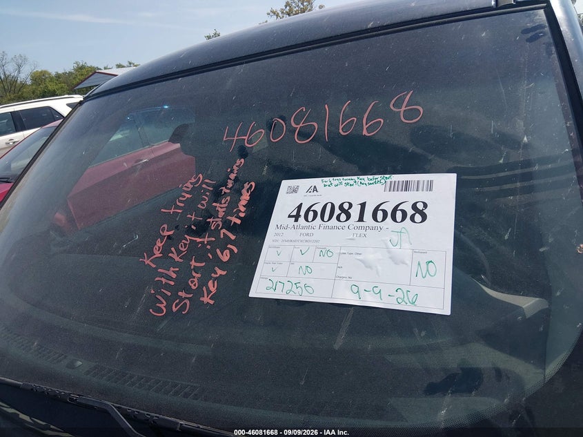 FORD FLEX 2012 VIN 2FMHK6DTXCBD12202
