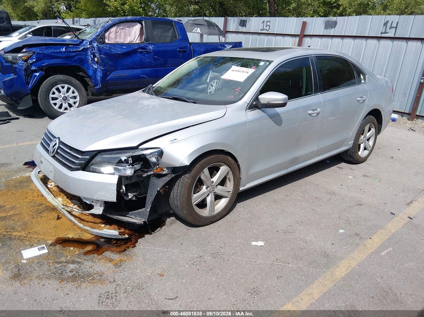 Vin: 1vwbh7a39dc078653, lot: 46581384, volkswagen passat 2.5l se 20132