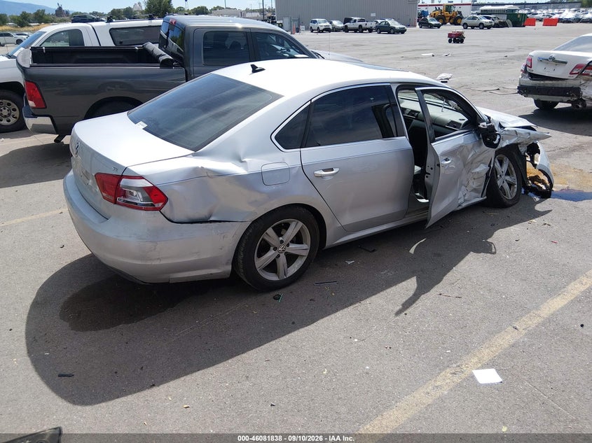 Vin: 1vwbh7a39dc078653, lot: 46581384, volkswagen passat 2.5l se 20134