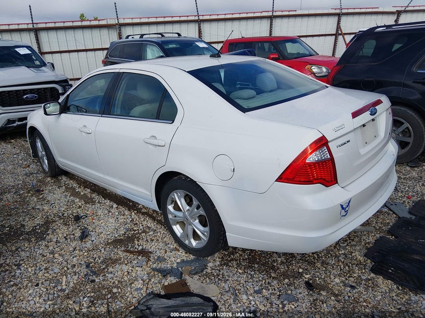 Vin: 3fahp0ha9cr130459, lot: 46581774, ford fusion se 20123