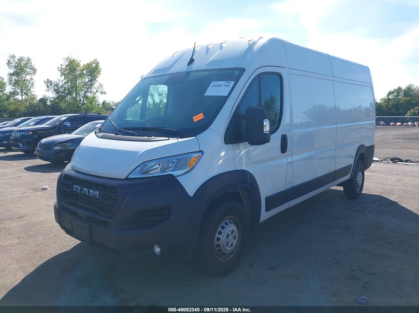 Vin: 3c6lrvdg7re121627, lot: 46581887, ram promaster 2500 tradesman high roof 159 wb w/pass seat 20242