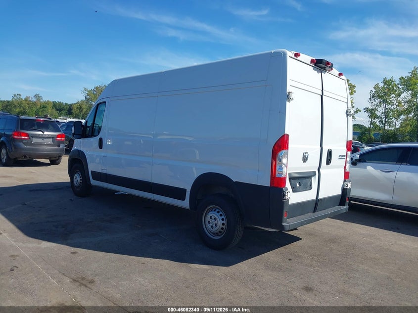 Vin: 3c6lrvdg7re121627, lot: 46581887, ram promaster 2500 tradesman high roof 159 wb w/pass seat 20243