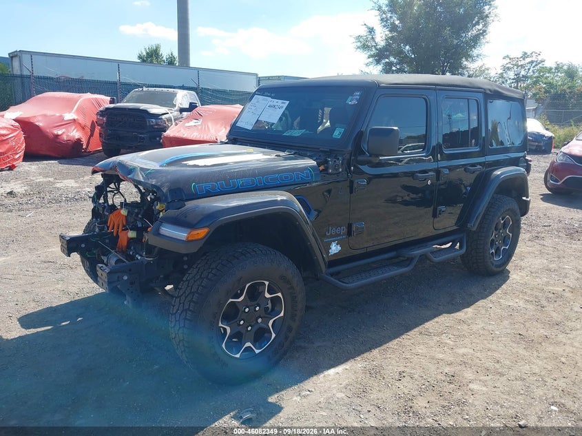Vin: 1c4jjxr62pw516644, lot: 46581896, jeep wrangler 4xe rubicon 4x4 20232