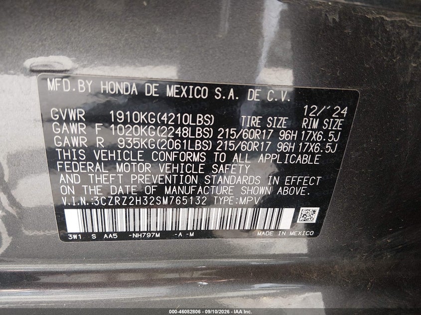 2025 HONDA HR-V AWD LX · Фото 9