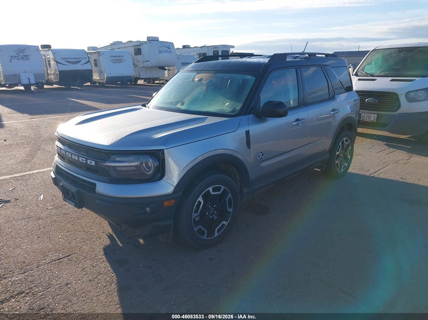 Vin: 3fmcr9c68mra58768, lot: 46583080, ford bronco sport outer banks 20212