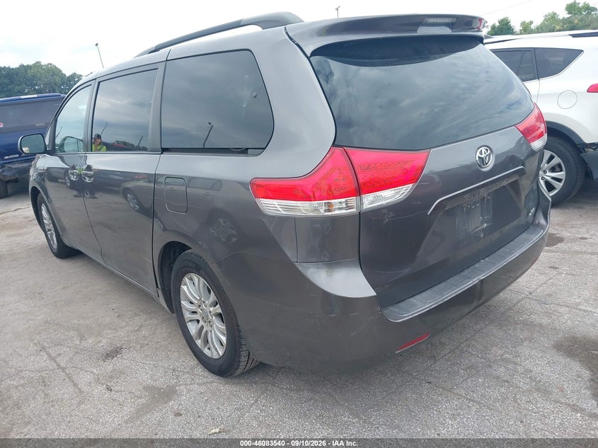 Vin: 5tdyk3dcxbs118754, lot: 46583087, toyota sienna xle v6 20113