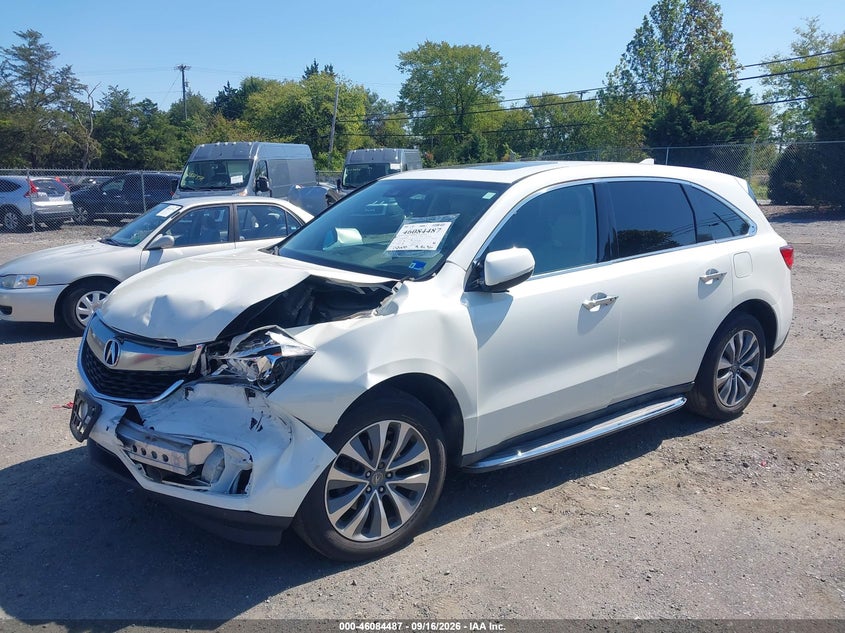 2016 Acura MDX, Удар спереди, IAAI, VIN 5FRYD4H42GB029368 — фото 2