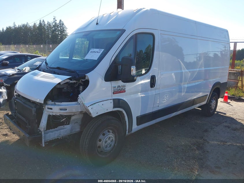 Vin: 3c6lrvdg4me565430, lot: 46584162, ram promaster 2500 high roof 159 wb 20212