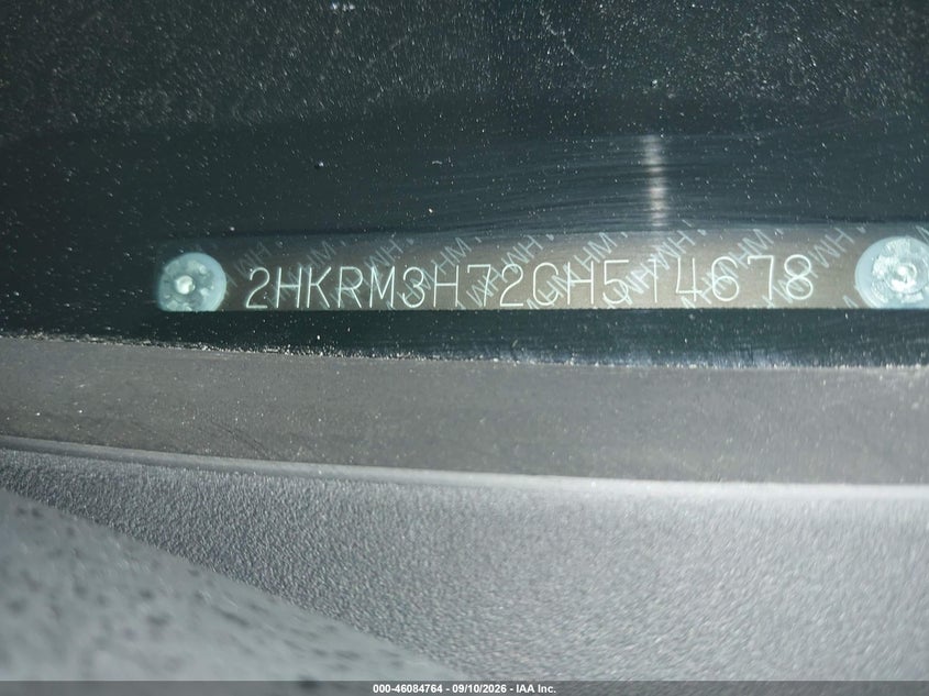 HONDA CR-V 2012 VIN 2HKRM3H72CH514678
