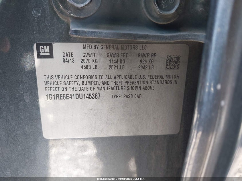 2013 CHEVROLET VOLT HATCHBACK ELECTRIC