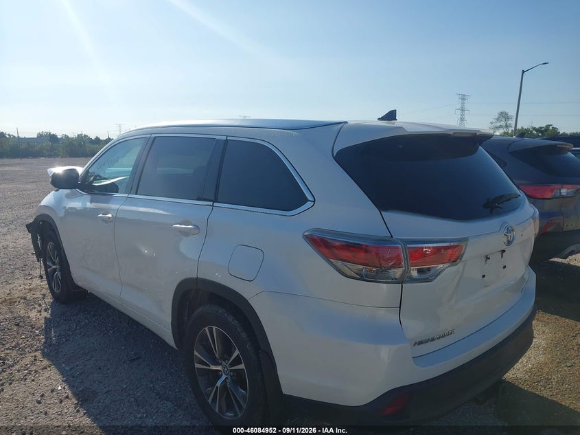 Vin: 5tdjkrfhxgs320031, lot: 46584549, toyota highlander xle v6 20163