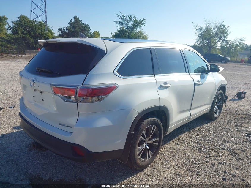 Vin: 5tdjkrfhxgs320031, lot: 46584549, toyota highlander xle v6 20164