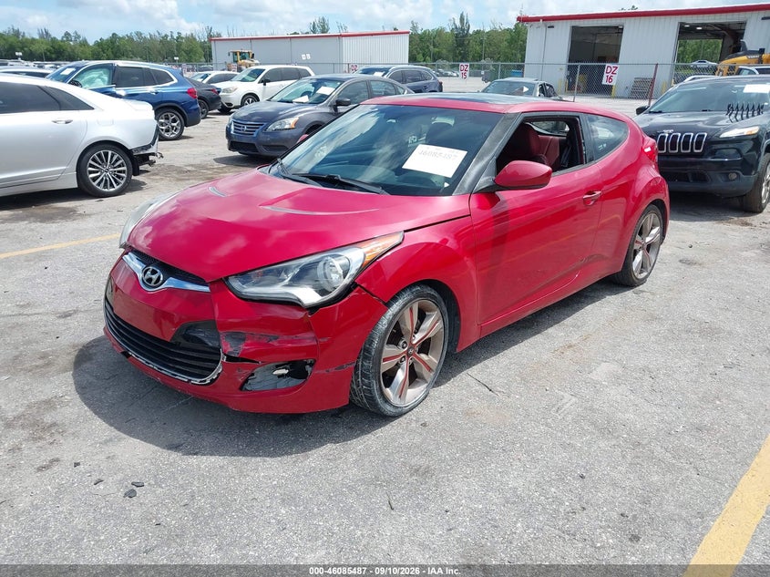 Vin: kmhtc6ad5cu077934, lot: 46585094, hyundai veloster base w/red/black 20122